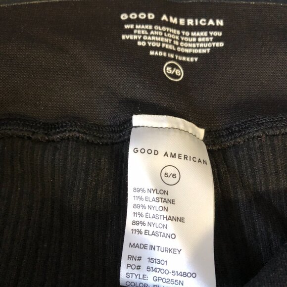 Good American Wide Rib Shine Clean Seamless Leggings Black - Picture 8 of 11